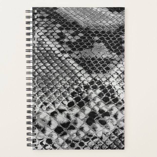 Faux SNAKESKIN! Nature's Wild Black & White Planner (Front)