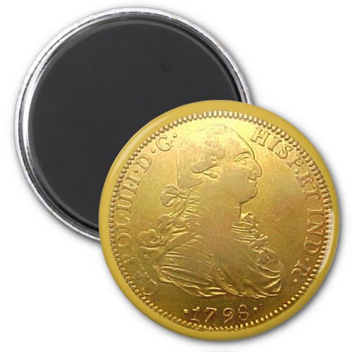 Faux Spanish Gold Doubloon Heads Magnet