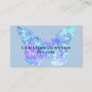 faux sparkle butterfly business card