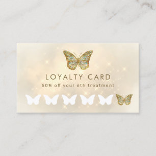 faux sparkle butterfly loyalty card