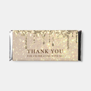faux sparkle design Birthday Hershey Bar Favors