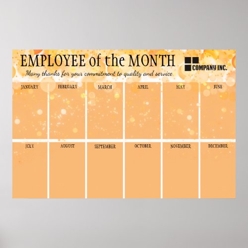 Faux sparkle Employee of the Month photo display Poster