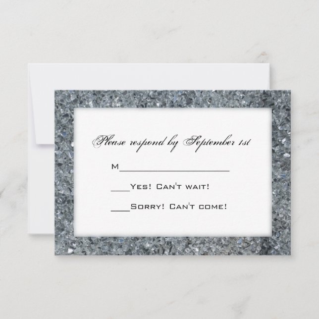 Faux Sparkle Wedding RSVP Card (Front)