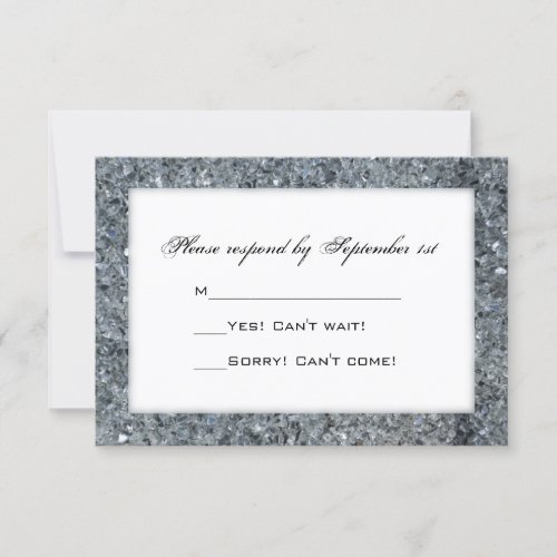 Faux Sparkle Wedding RSVP Card
