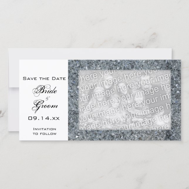 Faux Sparkle Wedding Save the Date (Front)