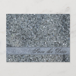 Faux Sparkle Wedding Save the Date Announcement Postcard