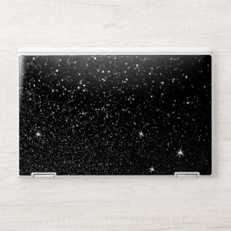 Faux Sparkling Bokeh Black Glitter Photo HP Laptop Skin