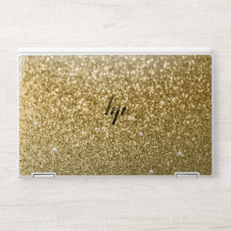 Faux Sparkling Bokeh Yellow Gold Glitter HP Laptop Skin