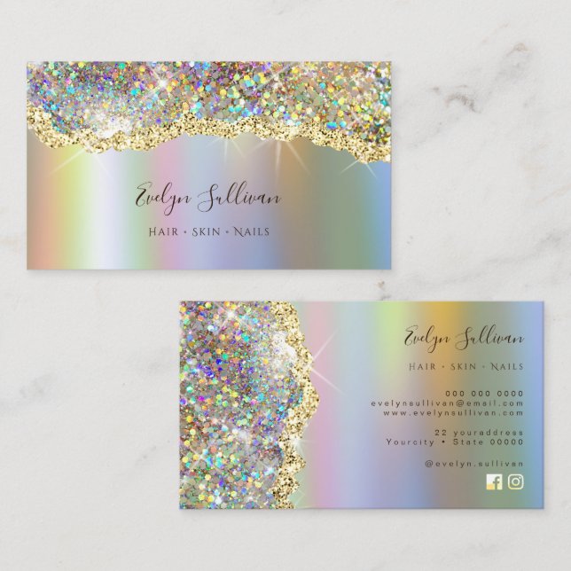 holographic glitter business cards Plastic Business Cards | Holographic Foil main image 0