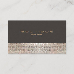 FAUX Sparkling Sequins and Suede Fashion Boutique Business Card