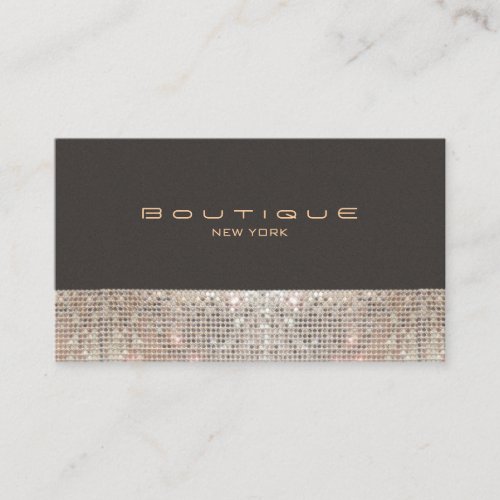 FAUX Sparkling Sequins and Suede Fashion Boutique Business Card