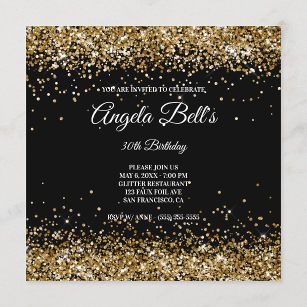 Golden Birthday Invitations Birthday Golden Invitations Party 