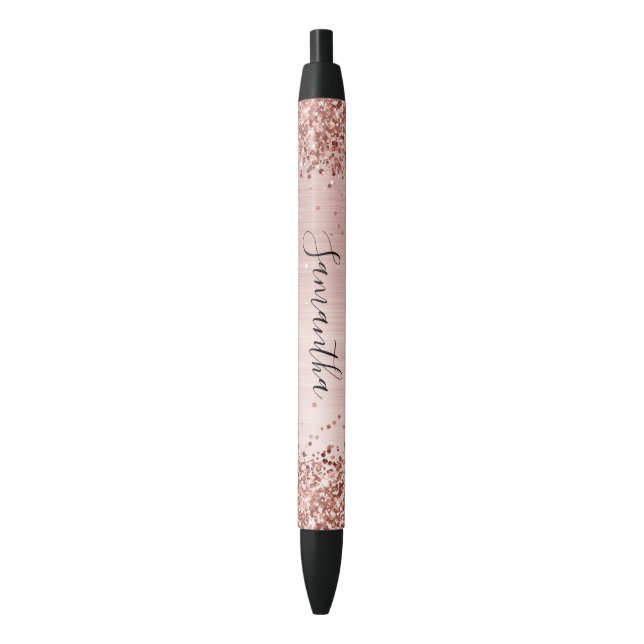 Faux Sparkly Rose Gold Glitter Blush Ombre Foil Pen (Front Vertical)