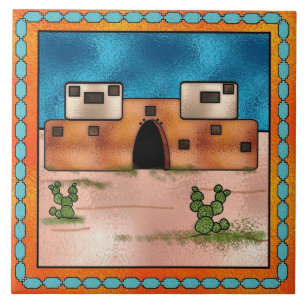 Faux stained ceramic tile