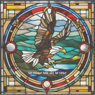 Faux Stained Glass Bald Eagle  Sticker