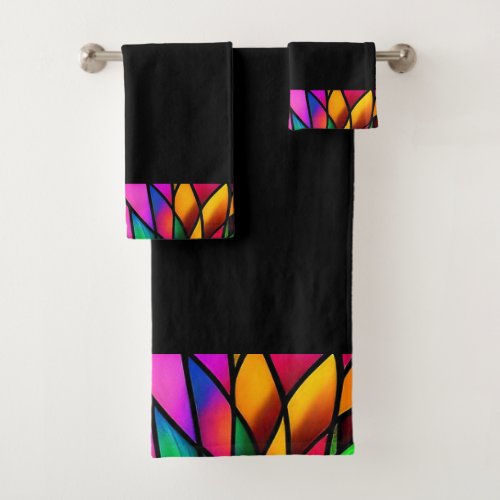 Faux Stained Glass  Bath Towel Set