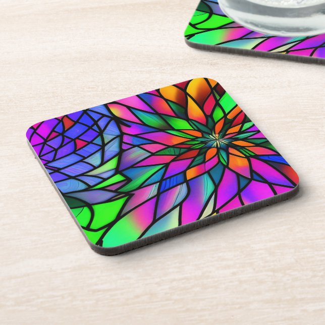 Faux Stained Glass Beverage Coaster (Left Side)