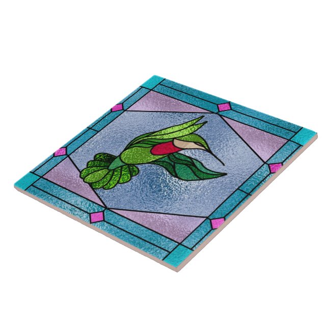 Faux stained glass bird tile (Side)