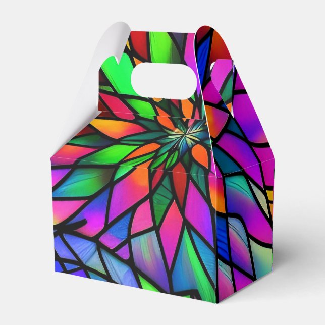 Faux Stained Glass Gable Favor Boxes (Back Side)