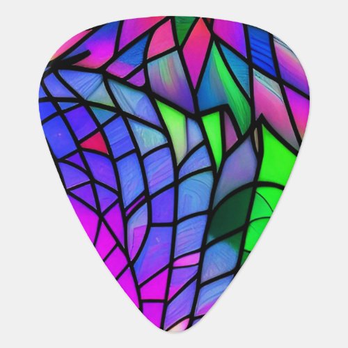 Faux Stained Glass  Guitar Pick