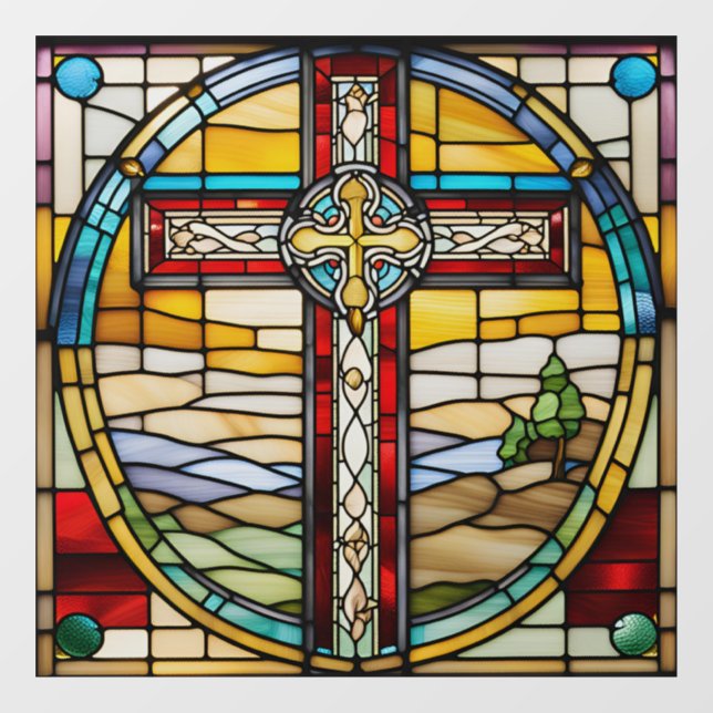 Faux Stained Glass Guitar Window Cling (Sheet)