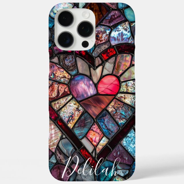 Faux Stained Glass Heart Valentine's Day Case-Mate iPhone Case (Back)