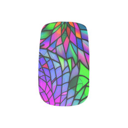 Faux Stained Glass Minx Nail Art
