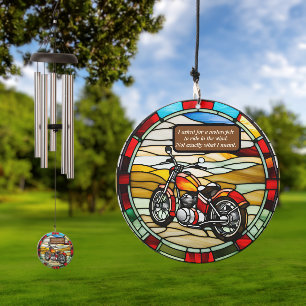 Faux Stained Glass Motorbike Wind Chime