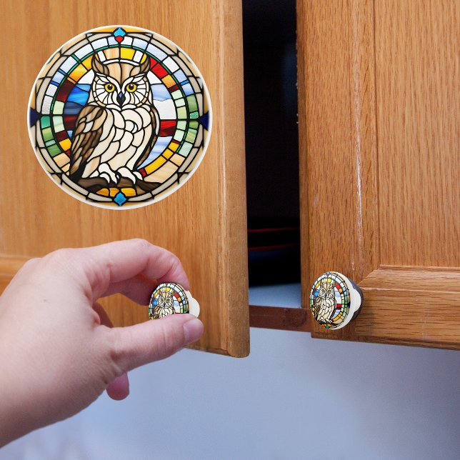 Faux Stained Glass Owl Ceramic Knob (Creator Uploaded)