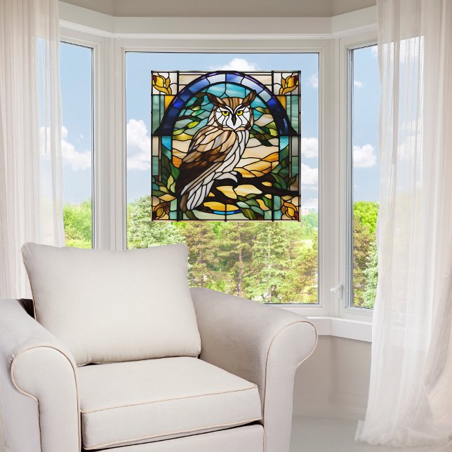 Faux Stained Glass Owl  Window Cling (Creator Uploaded)