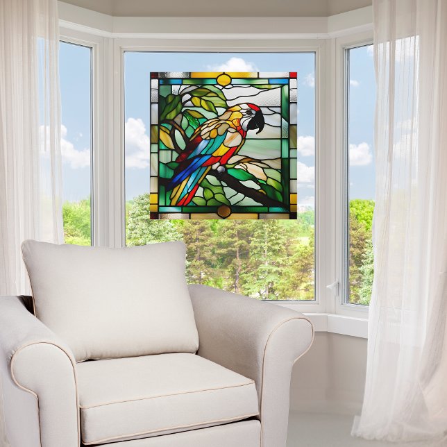 Faux Stained Glass Parrot Window Cling (Creator Uploaded)