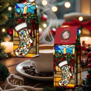 Faux Stained Glass Stocking Roasted Coffee