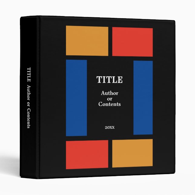 Faux Stained Glass Style Colorful Binder (Front/Spine)