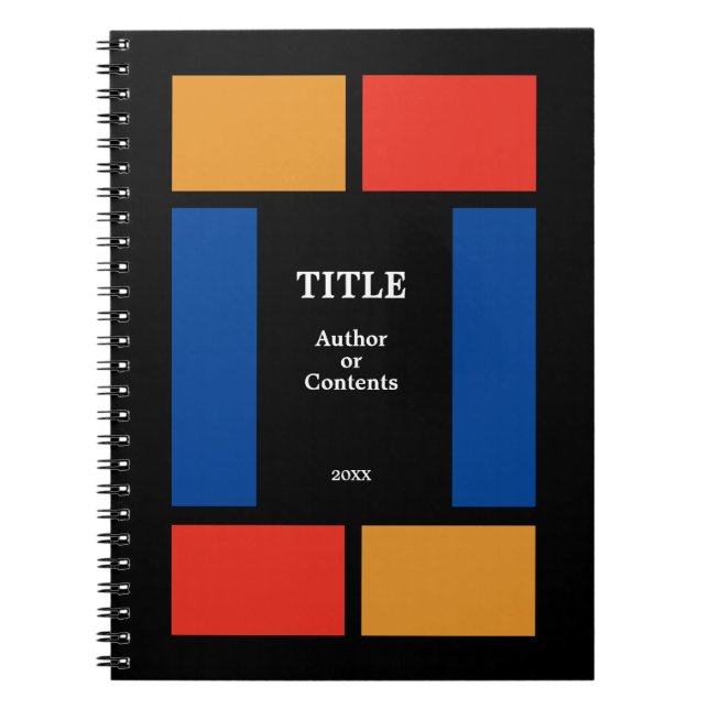 Faux Stained Glass Style Colorful Notebook (Front)