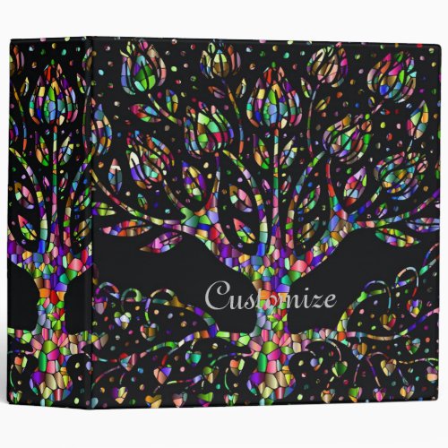 Faux Stained Glass Tree Of Prosperity Binder