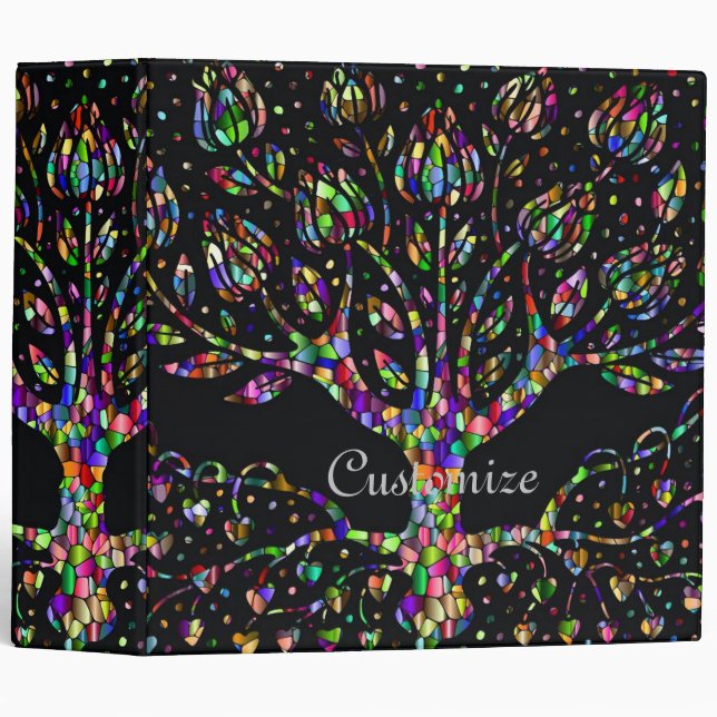 Faux Stained Glass Tree Of Prosperity Binder (Front/Spine)