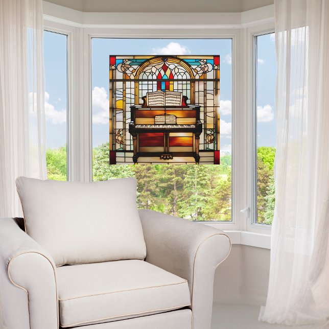 Faux Stained Glass Upright Piano Window Cling (Creator Uploaded)