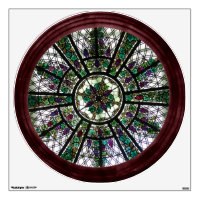 Faux Stained Glass Window Round Wall Decal