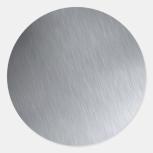 Faux Stainless Steel Classic Round Sticker