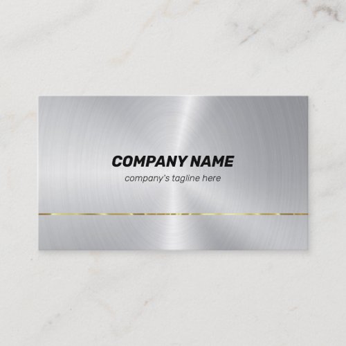 Faux stainless steel gold accent business card