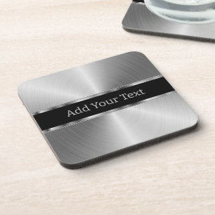 Faux Stainless Steel Look Beverage Coaster
