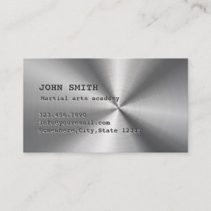 Faux Stainless Steel Martial Arts Business Card