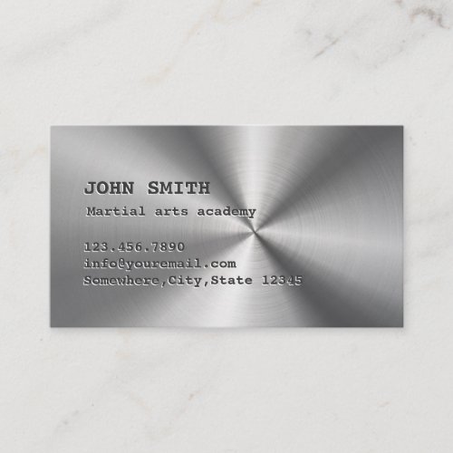 Faux Stainless Steel Martial Arts Business Card
