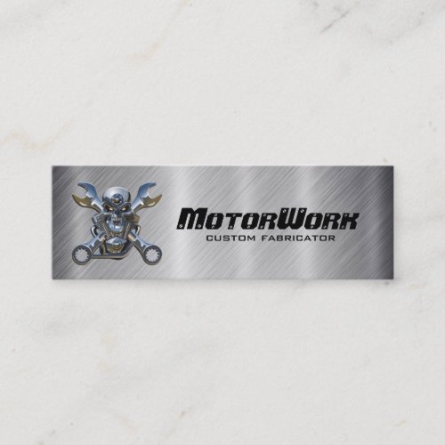 Faux Stainless Steel Motorcycle Business Card
