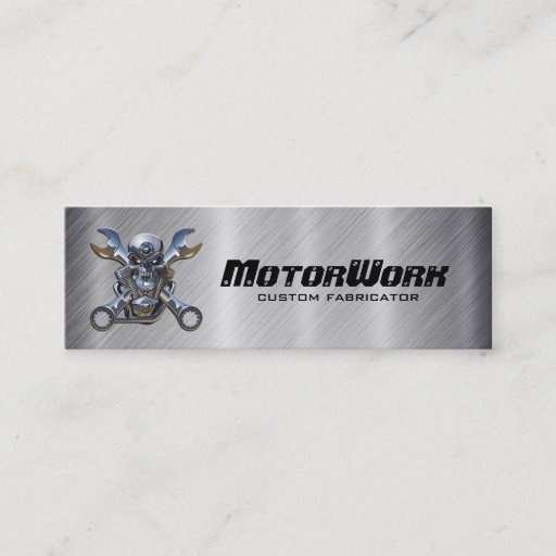 Customizable Faux Stainless Steel Motorcycle Business Card
