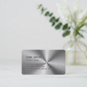 Faux Stainless Steel Talent Agent Business Card (Standing Front)