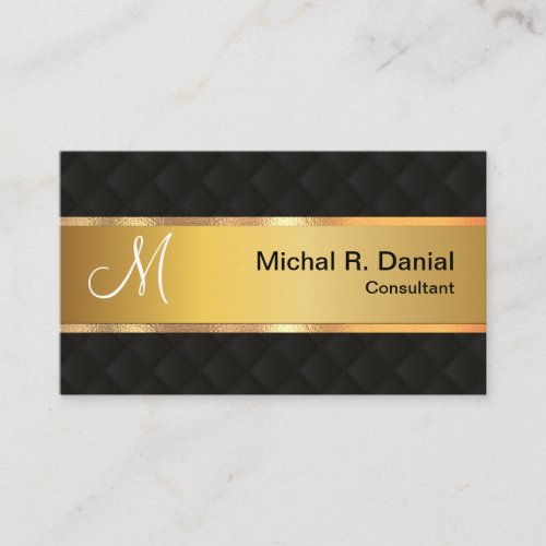 Faux Steel Black Metal Diamond Squares Pattern  Business Card