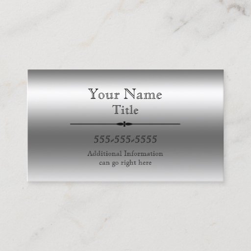 Customizable Faux Steel Business Cards