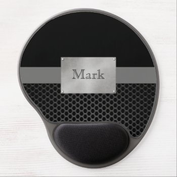 Faux Steel Nameplate Personalized Gel Mouse Pad by mybabytee at Zazzle