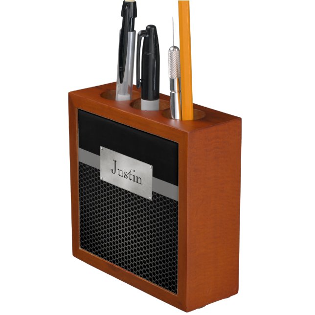 Faux Steel Personalized Desk Organizer (In Situ)
